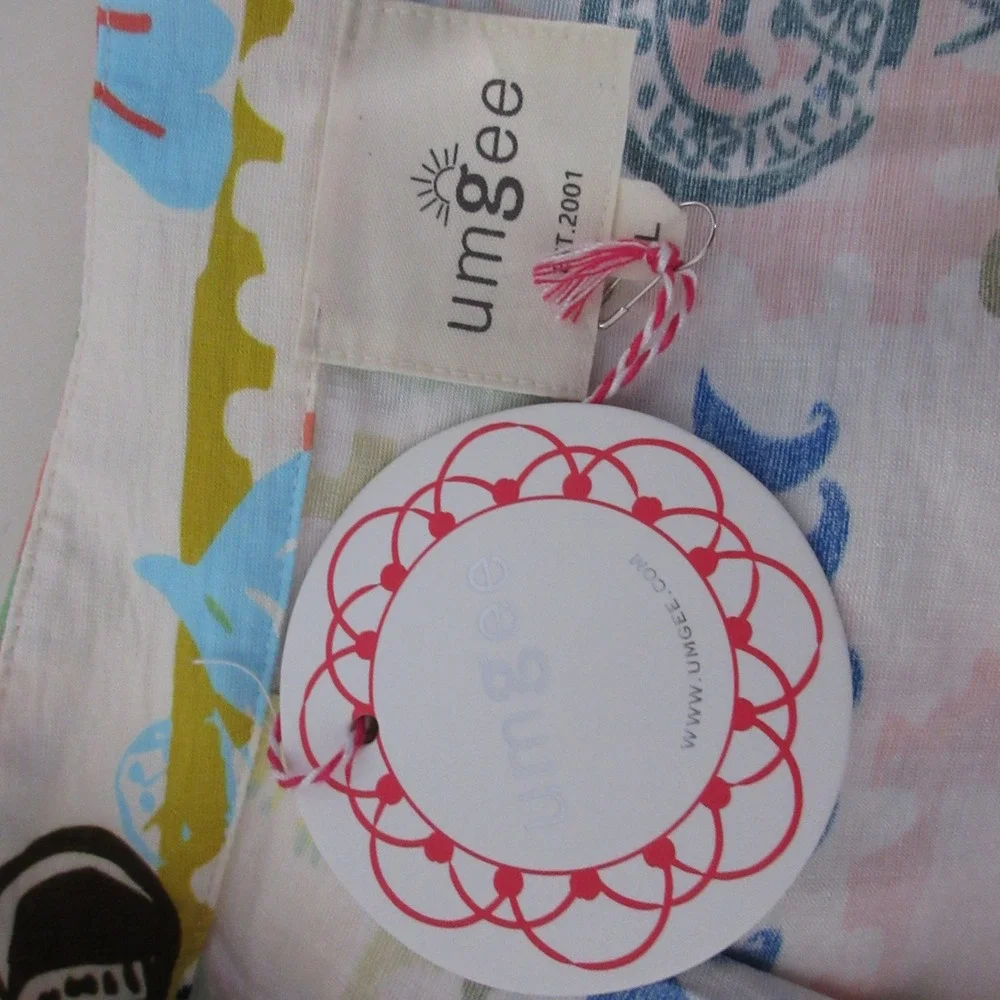 Umgee Skirt Large Colorful Nautical Coastal Coral Resort Beach Novelty‎ Midi NWT